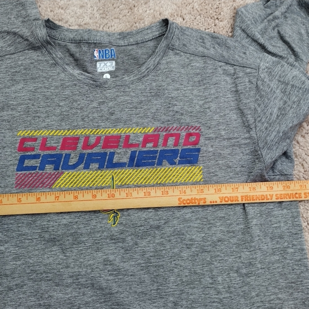 Cleveland Cavaliers Lrg Men Shirt NBA TX3 Cool Long Sleeve Gray Team Logo Shirt - Picture 10 of 12